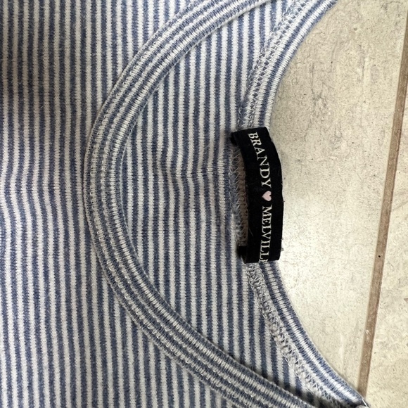 ! brandy melville ! flower blue striped shirt - Picture 3 of 6
